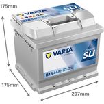 B18 Varta Dynamic SLI Car Battery 12V 44Ah (544402044) (063)
